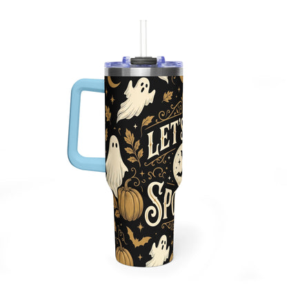 Let’s Get Spooky Halloween Ghosts & Pumpkins 40oz Thermal Tumbler