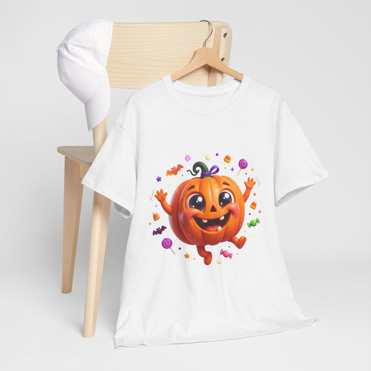 Halloween Pumpkin T‑Shirt — Happy Jack-O'-Lantern Candy Graphic Tee