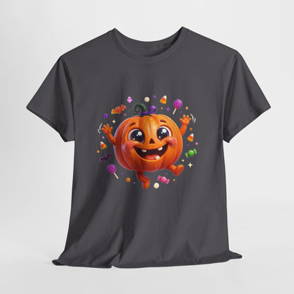 Halloween Pumpkin T‑Shirt — Happy Jack-O'-Lantern Candy Graphic Tee
