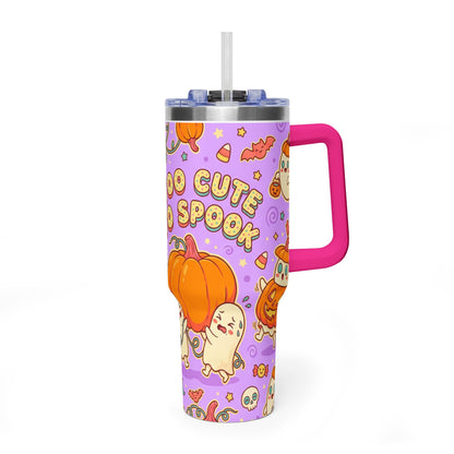 Too Cute to Spook Halloween Pumpkin Ghost 40oz Tumbler