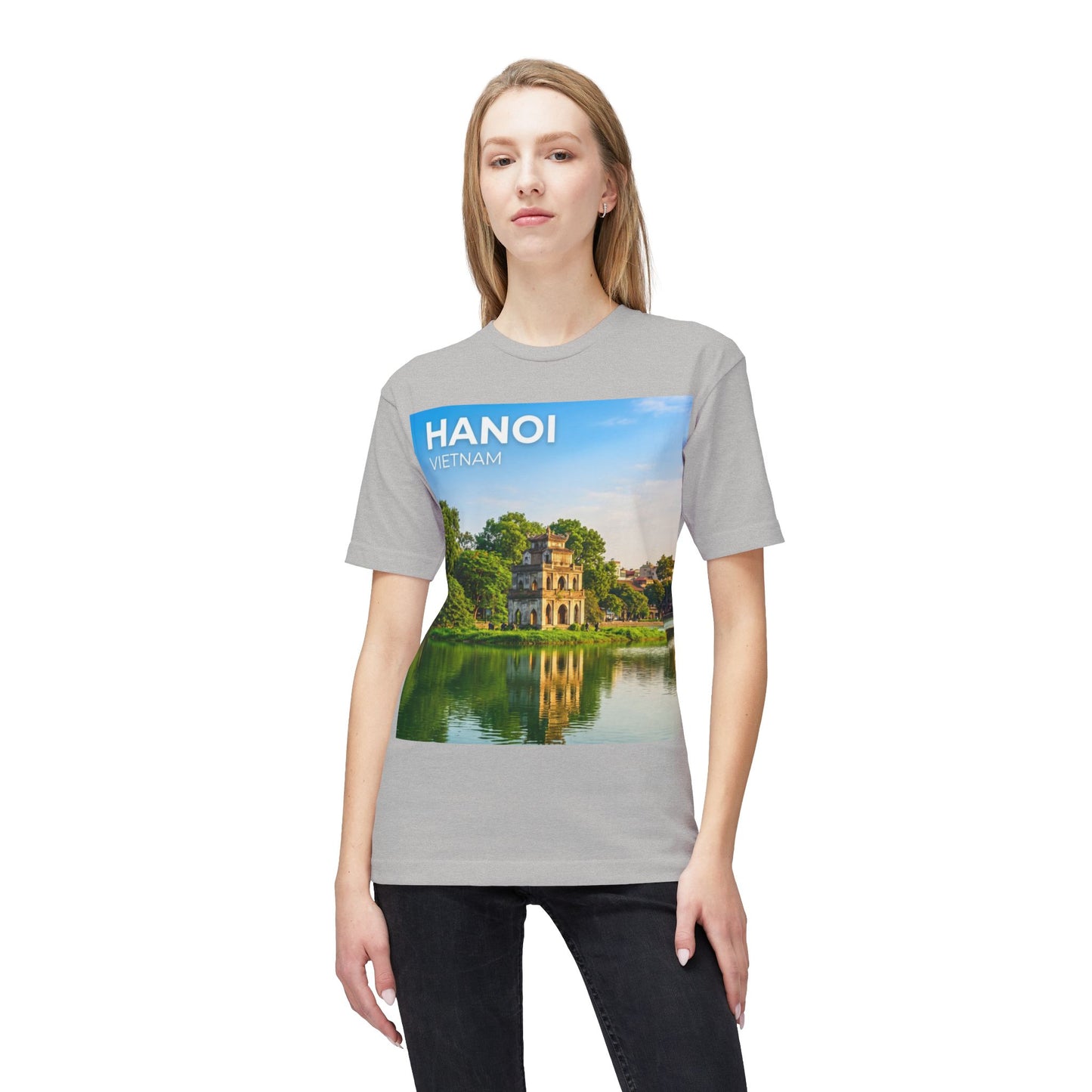 Hanoi Vietnam Travel T-Shirt – Hoan Kiem Lake Temple Photo Tee