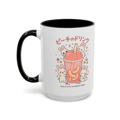 Peach Drink Bunny Mug — Cute Kawaii Coffee Tea Cup (11/15oz)
