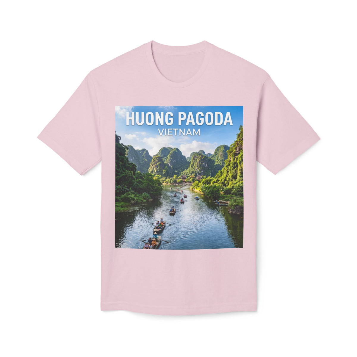 Huong Pagoda Vietnam T-Shirt — Scenic Ninh Binh River Travel Tee