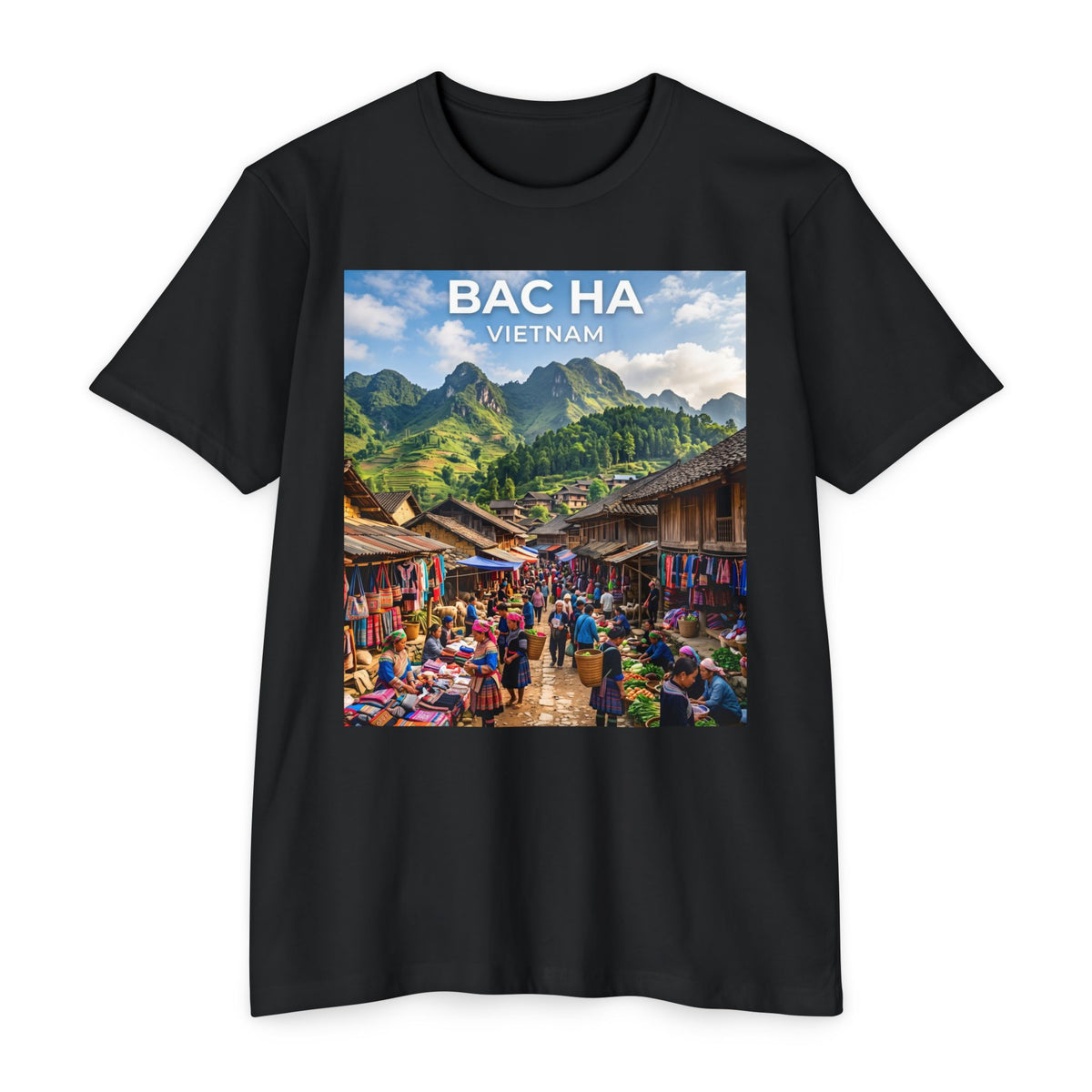 Bac Ha Vietnam Market Photo T-Shirt — Vietnamese Travel Souvenir Tee