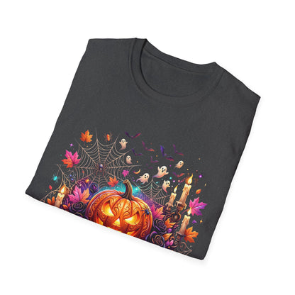 Jack-o'-Lantern Floral Halloween T-Shirt