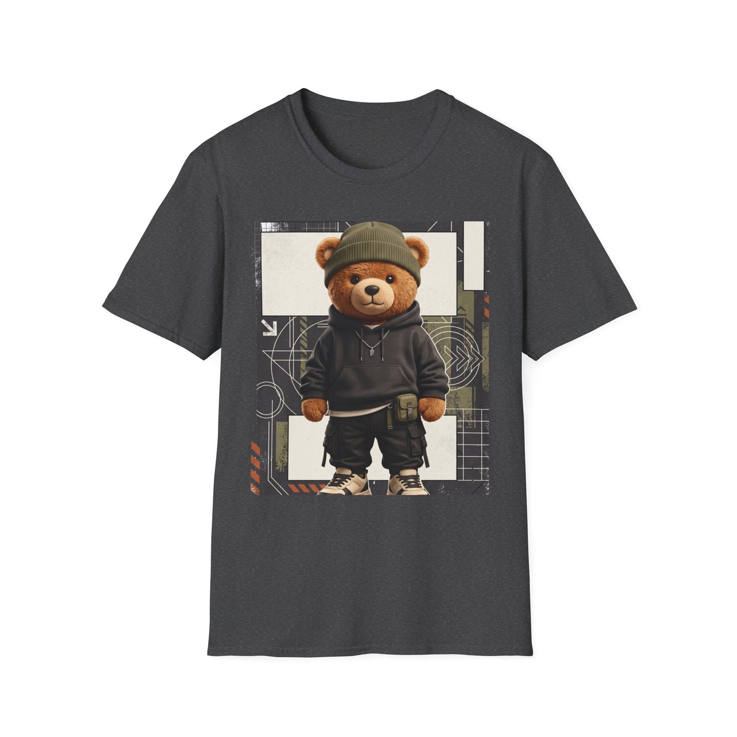 Teddy Bear Graphic T-Shirt — Streetwear Teddy in Beanie & Hoodie