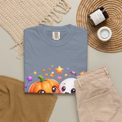 Halloween Pumpkin & Ghost T-Shirt — Cute Spooky Friends Graphic Tee