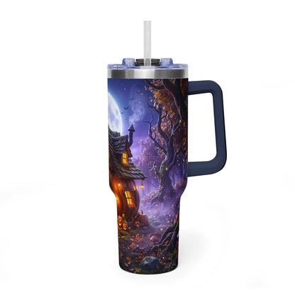 40oz Halloween Haunted Cottage Vacuum Tumbler