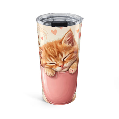 20oz Cute Sleeping Cat Coffee Tumbler