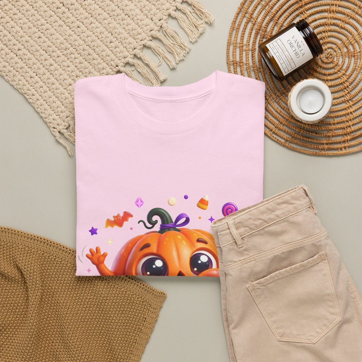 Halloween Pumpkin T‑Shirt — Happy Jack-O'-Lantern Candy Graphic Tee