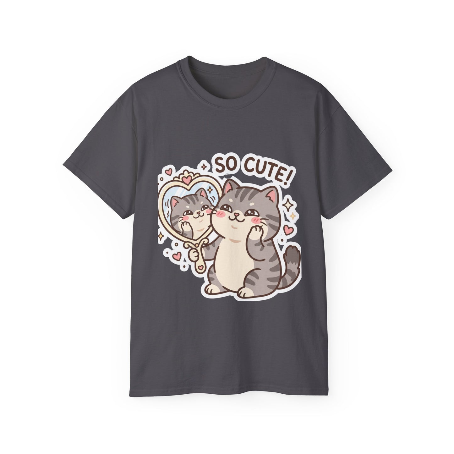 Cute Cat Mirror Tee - "So Cute!" Kawaii Cat T-Shirt