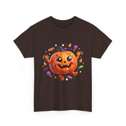 Halloween Pumpkin T‑Shirt — Happy Jack-O'-Lantern Candy Graphic Tee