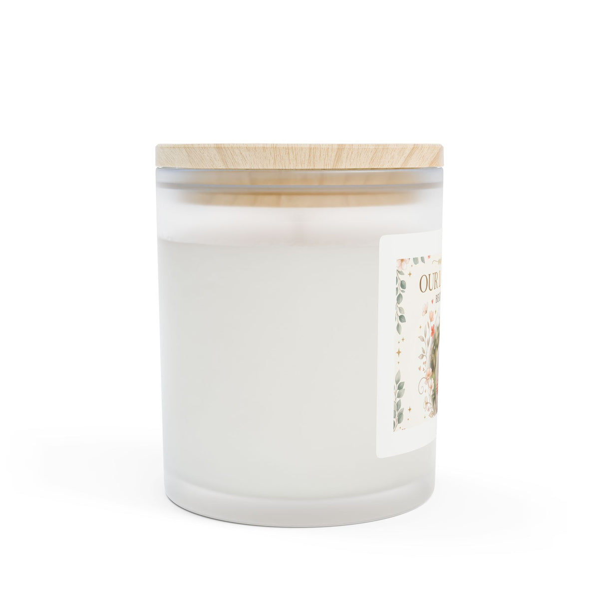 Our Love Story Frosted Glass Candle — 11oz Personalized Photo Candle