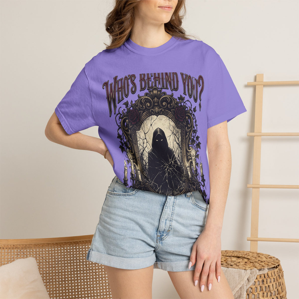 Who's Behind You? Gothic Grim Reaper T-Shirt