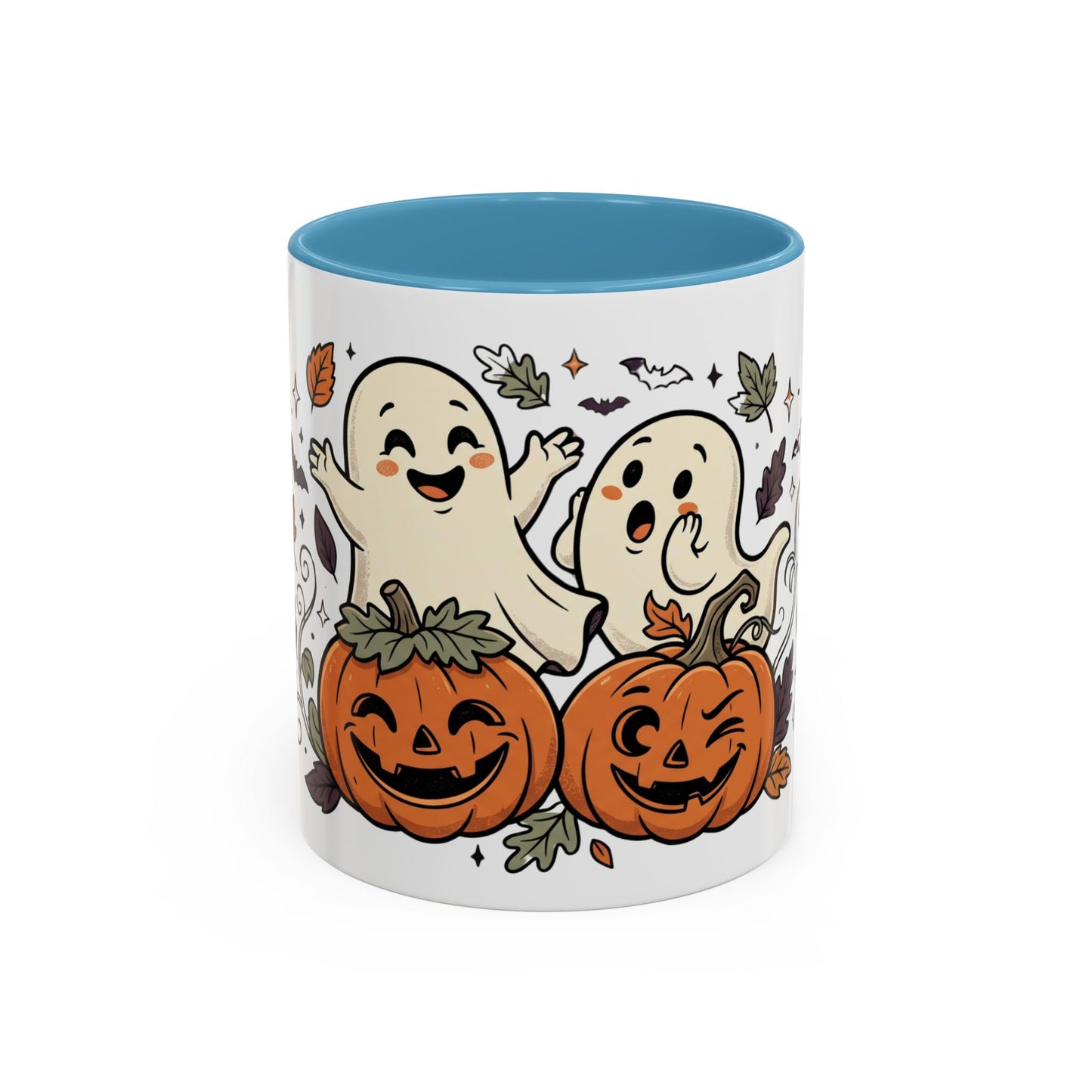 Halloween Ghosts & Pumpkins Coffee Mug — Cute Spooky Accent Mug (11/15oz)