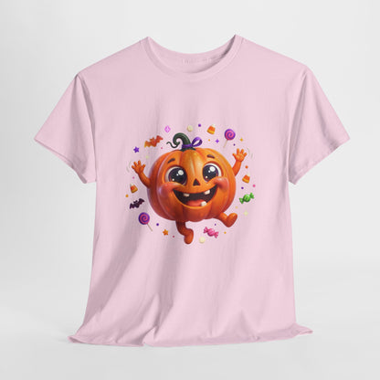 Halloween Pumpkin T‑Shirt — Happy Jack-O'-Lantern Candy Graphic Tee