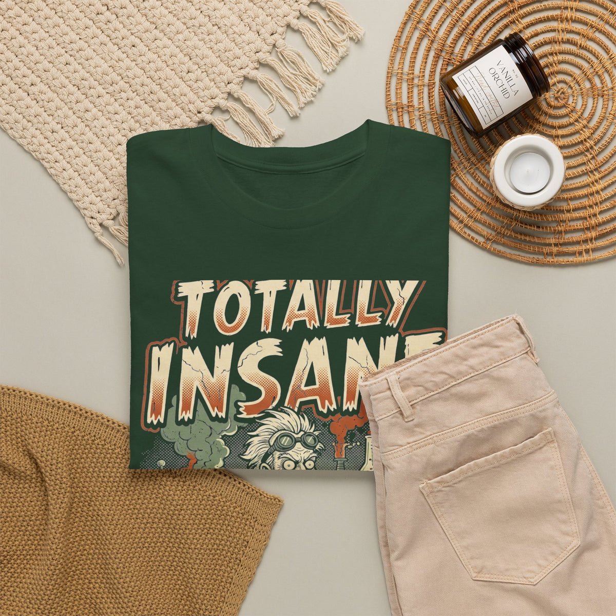 Totally Insane Graphic Tee — Retro Mad Scientist Horror Shirt
