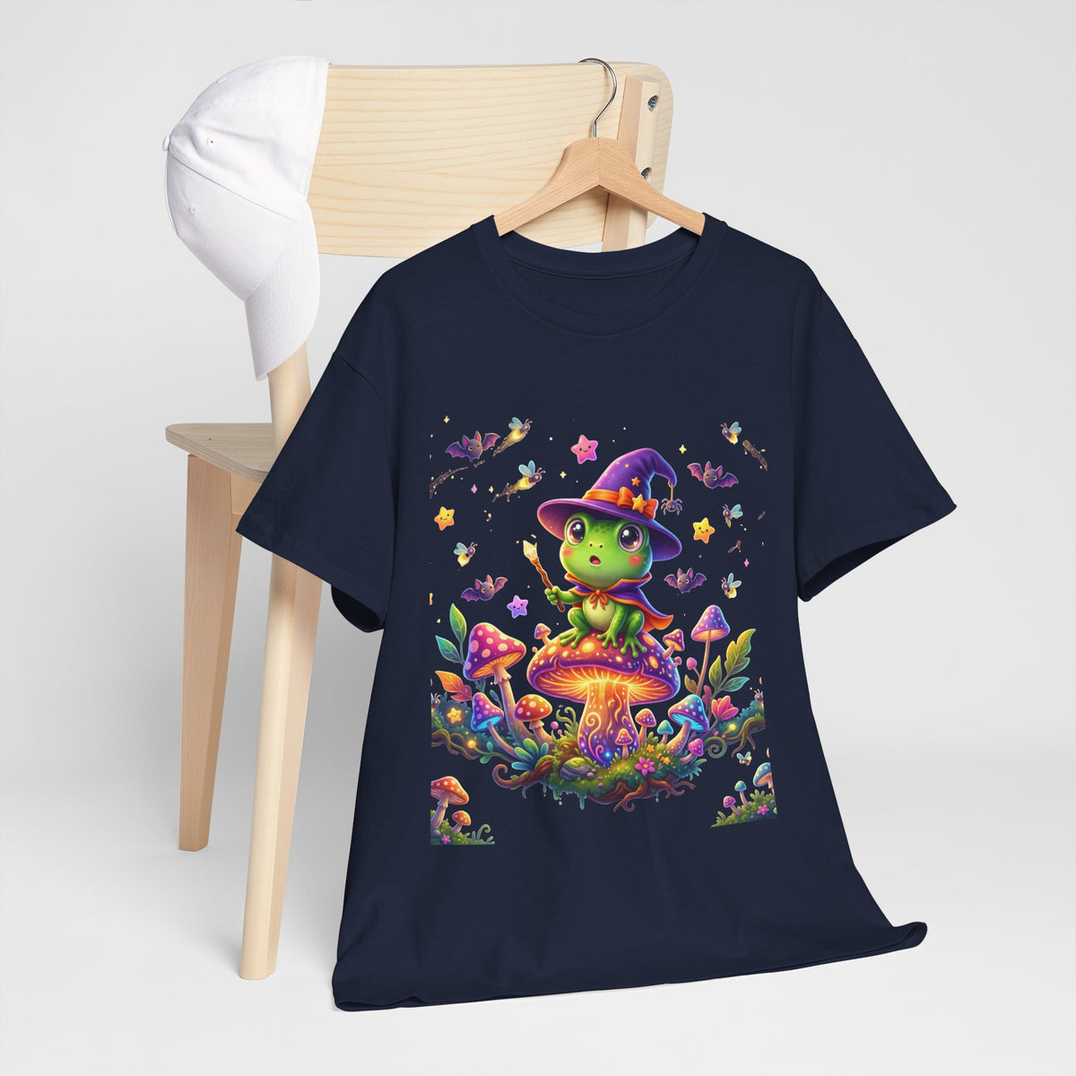 Cute Witch Frog T‑Shirt — Magical Mushroom Halloween Tee