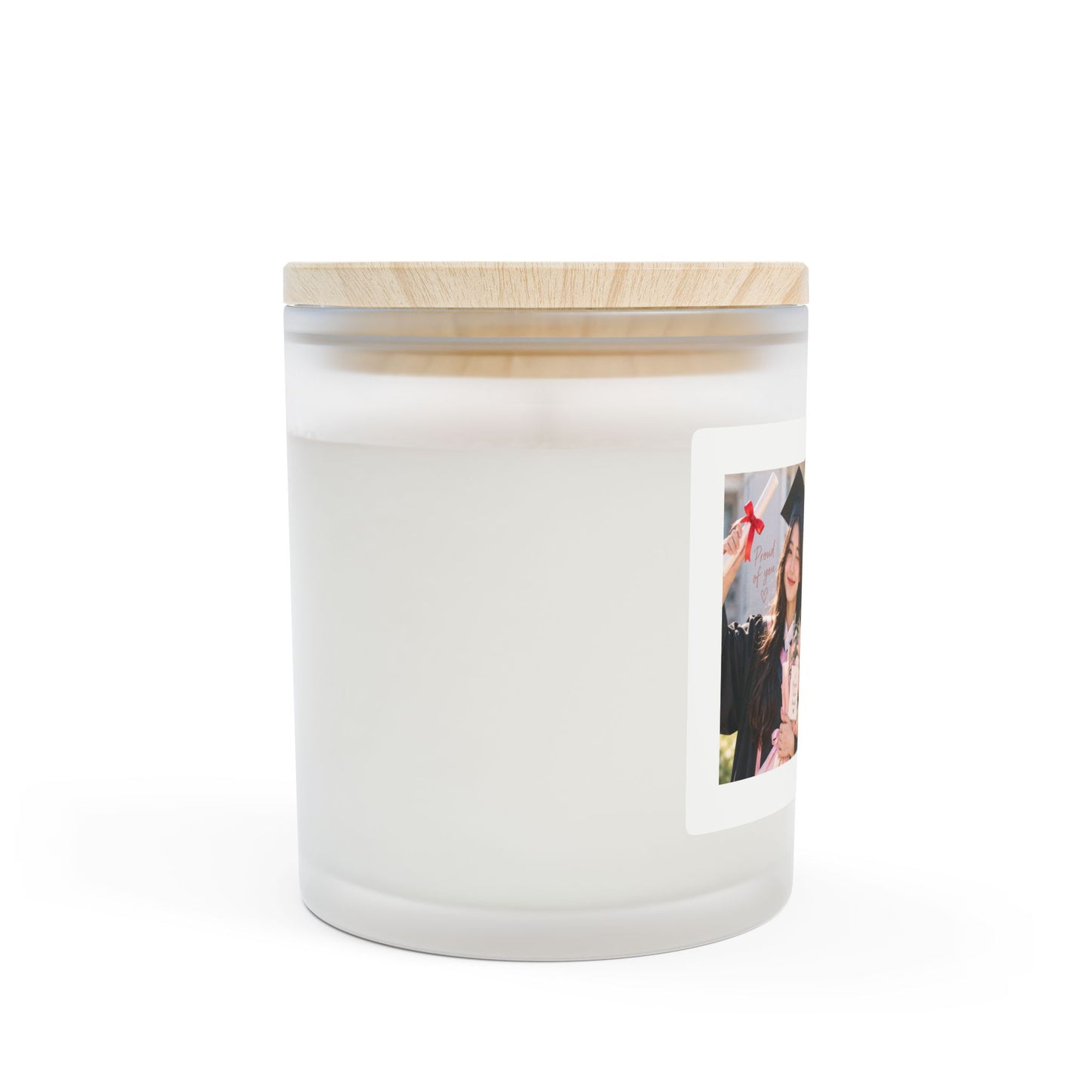 Graduation 'She Did It!' Frosted Glass Candle — 11oz Celebration Scented Candle
