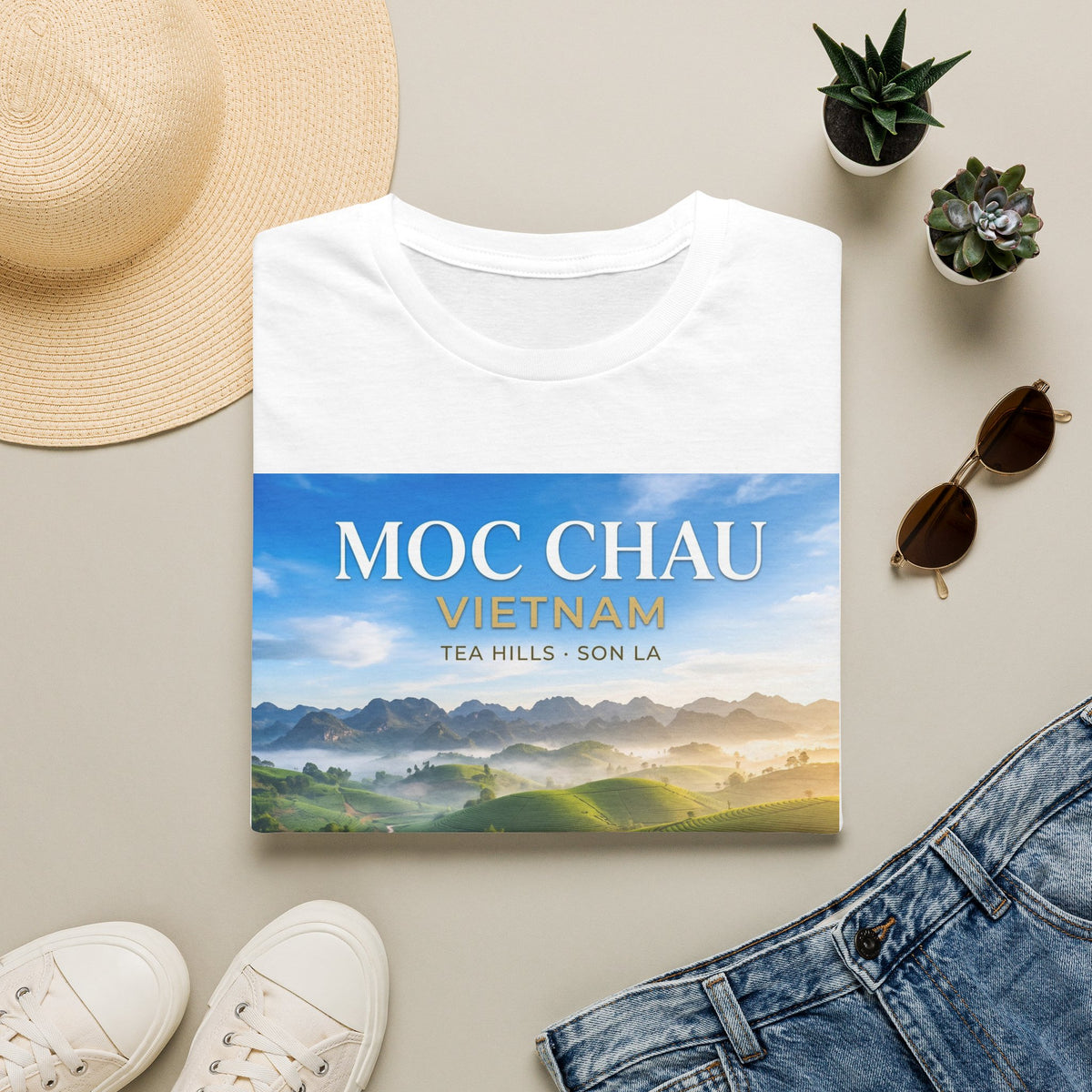 Moc Chau Vietnam Tee – Tea Hills of Son La Scenic Travel T-Shirt