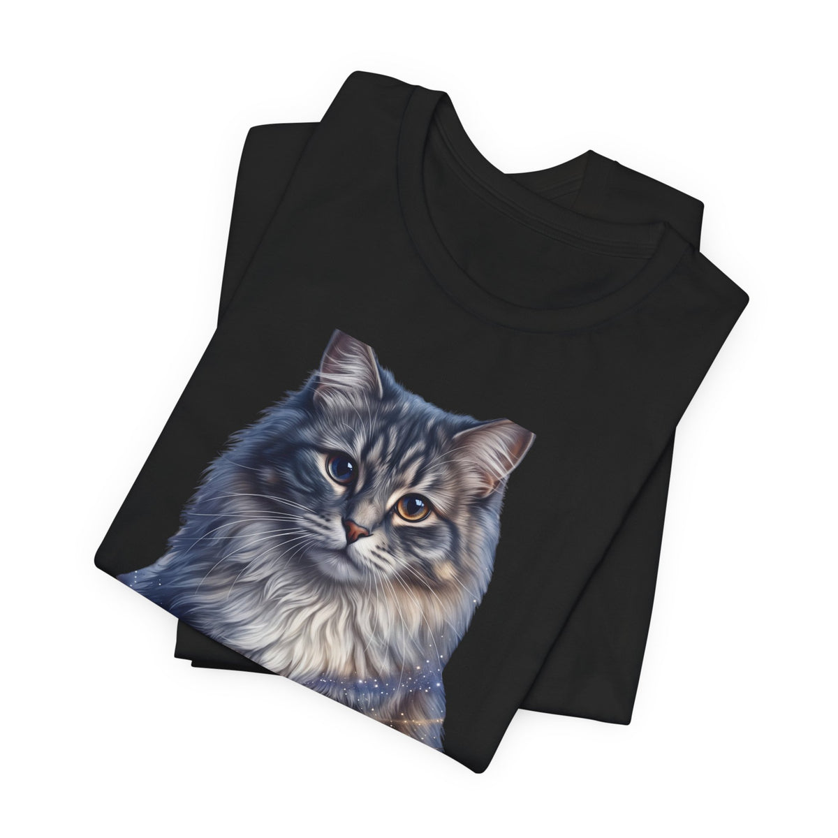 Fluffy Tabby Cat T‑Shirt — Realistic Maine Coon Portrait Tee
