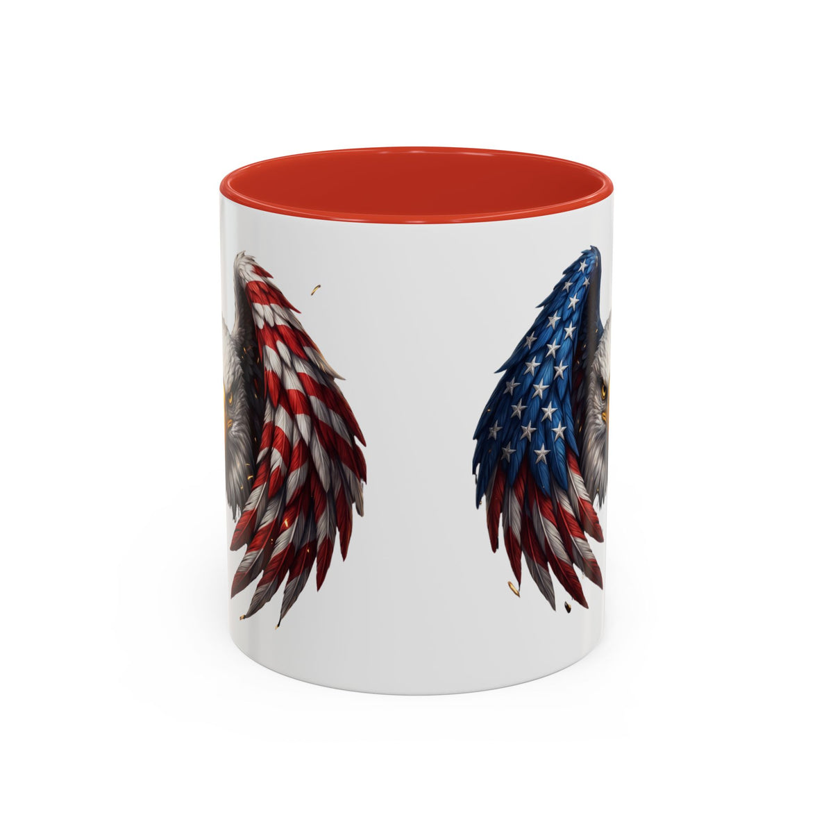 American Flag Eagle Coffee Mug – Patriotic Bald Eagle Accent Mug (11/15 oz)