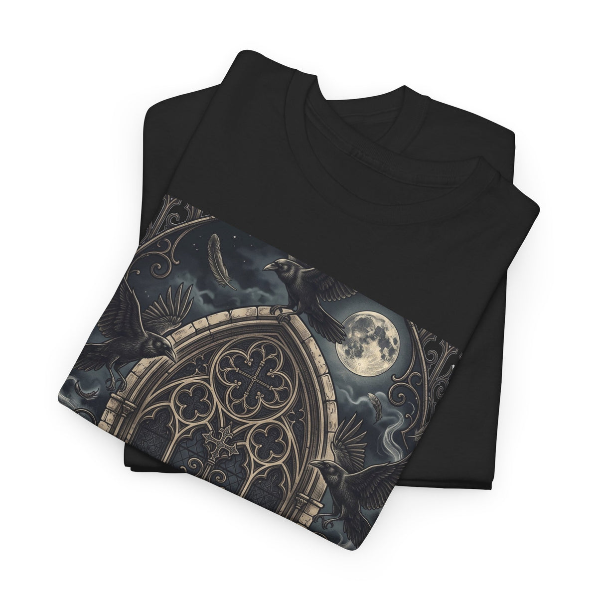 Nocturnal Gothic Tee — Moonlit Cathedral Night Owl Graphic T-Shirt