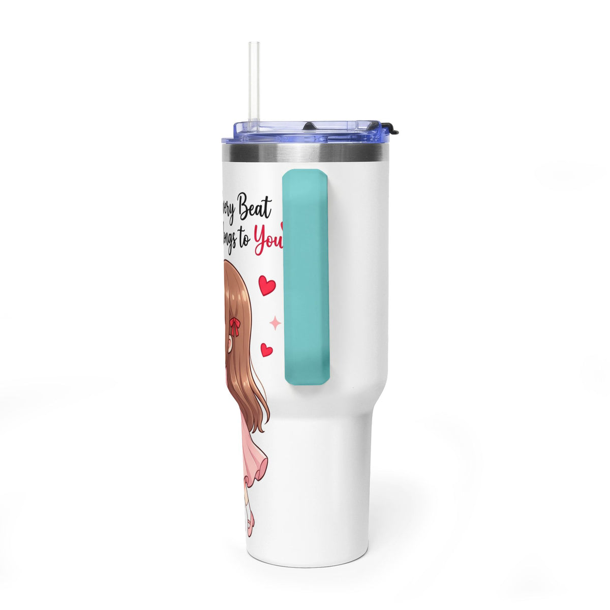 Cute Anime Boy Love Hearts 40oz Travel Tumbler