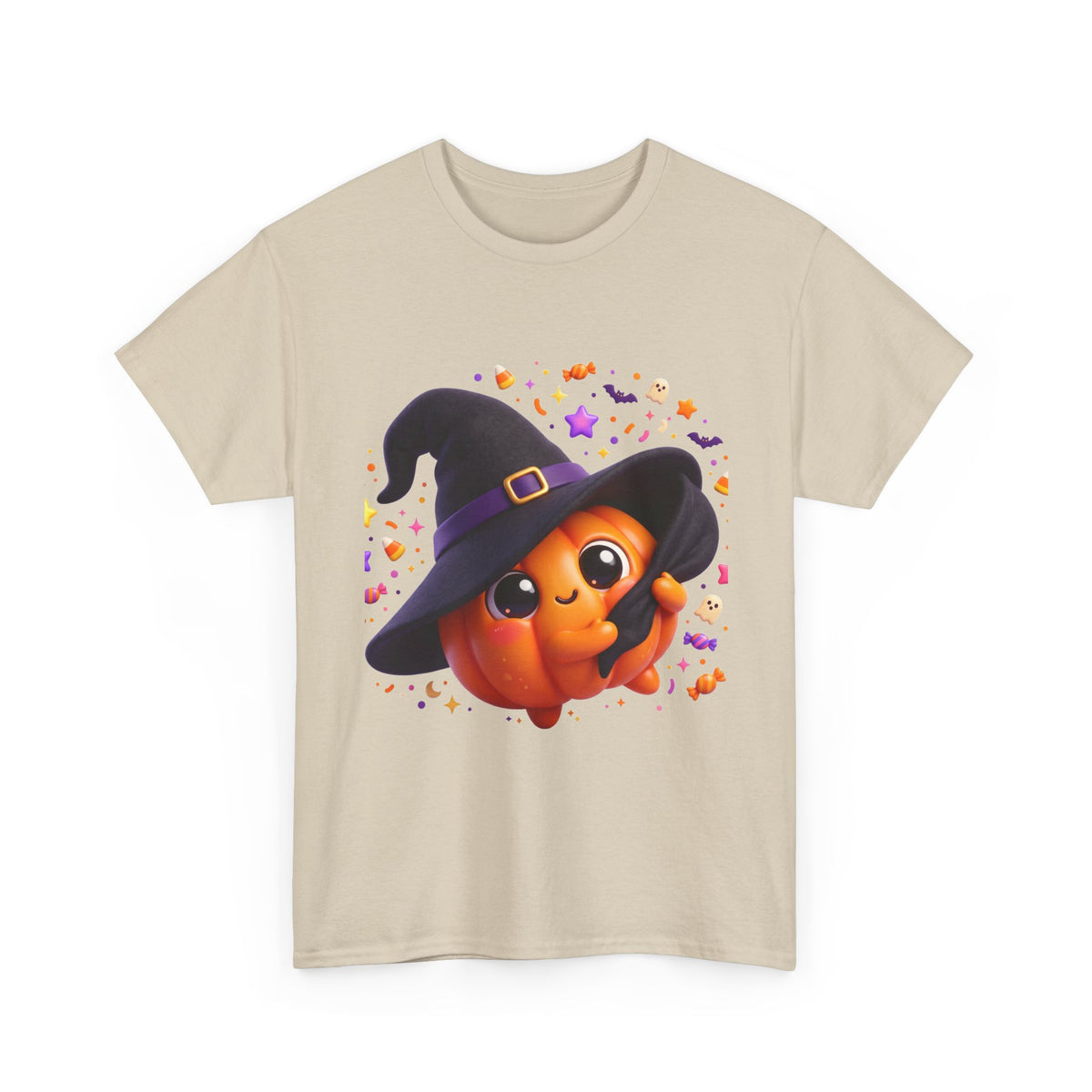 Pumpkin Witch T-Shirt — Cute Halloween Jack-o'-Lantern with Witch Hat