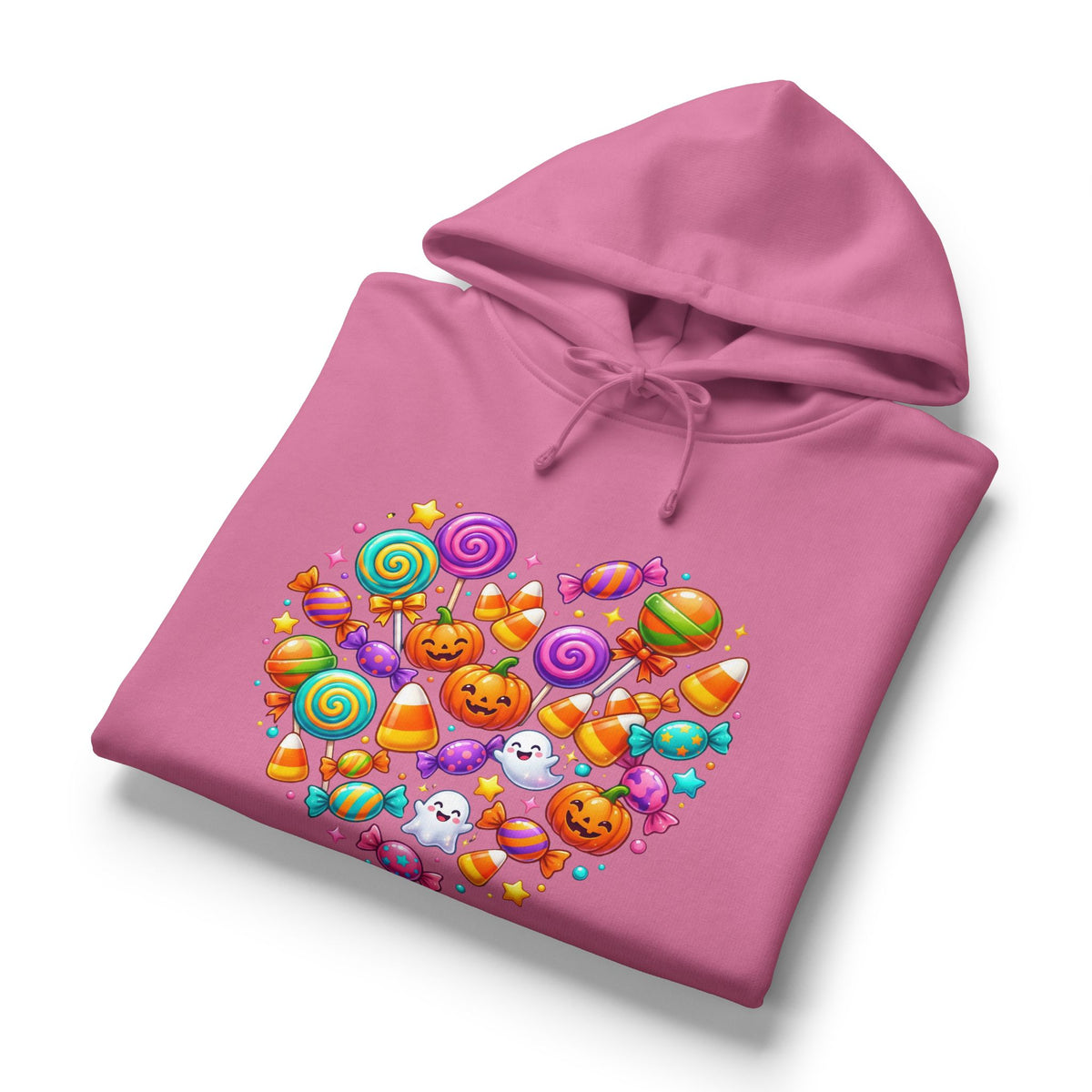 Halloween Candy Heart Hoodie — Cute Pumpkin & Candy Graphic
