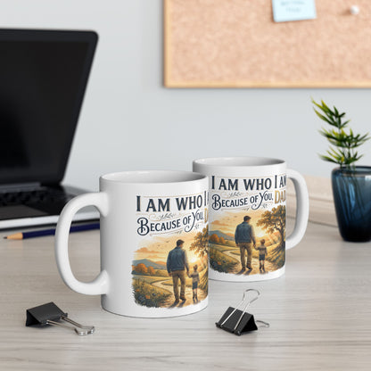 I Am Dad Because Mug – Inspirational Father’s Day Ceramic Coffee Mug