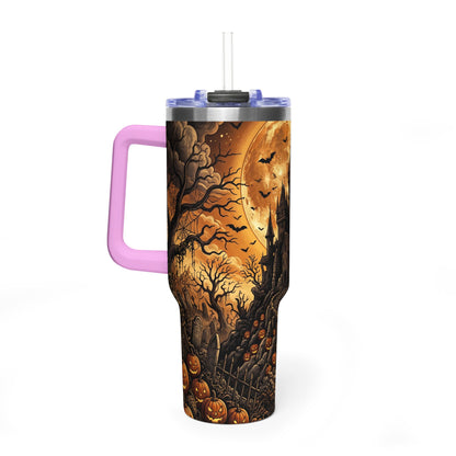 40oz Gothic Haunted Castle Halloween Tumbler