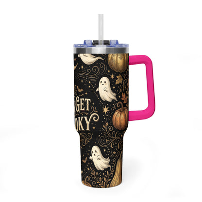 Let’s Get Spooky Halloween Ghosts & Pumpkins 40oz Thermal Tumbler