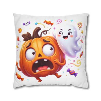 Halloween Pumpkin & Ghost Throw Pillowcase — Cute Spooky Decorative Pillow