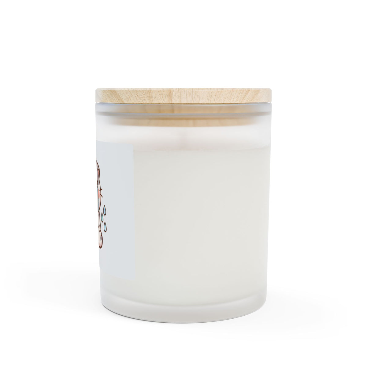 11oz Frosted Candle with Cute Crying Kitten Illustration