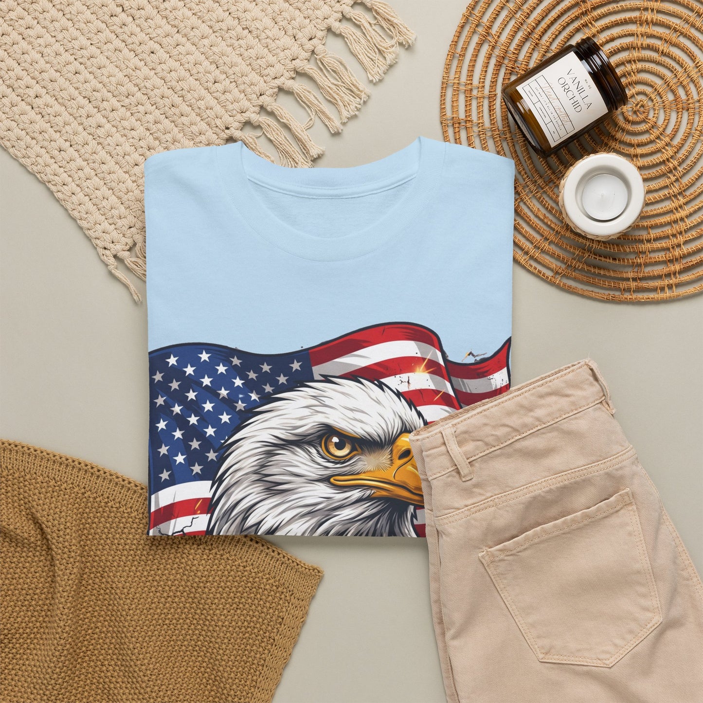 Patriotic Eagle T-Shirt – American Flag Bald Eagle Graphic Tee