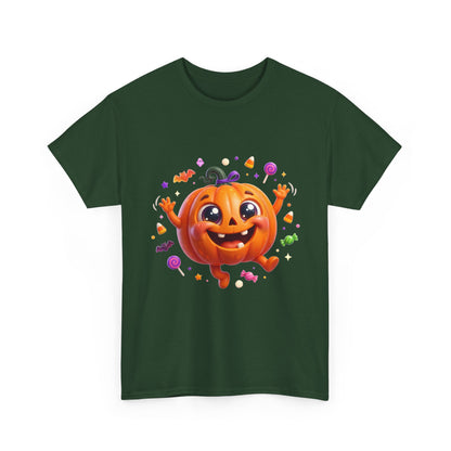 Halloween Pumpkin T‑Shirt — Happy Jack-O'-Lantern Candy Graphic Tee