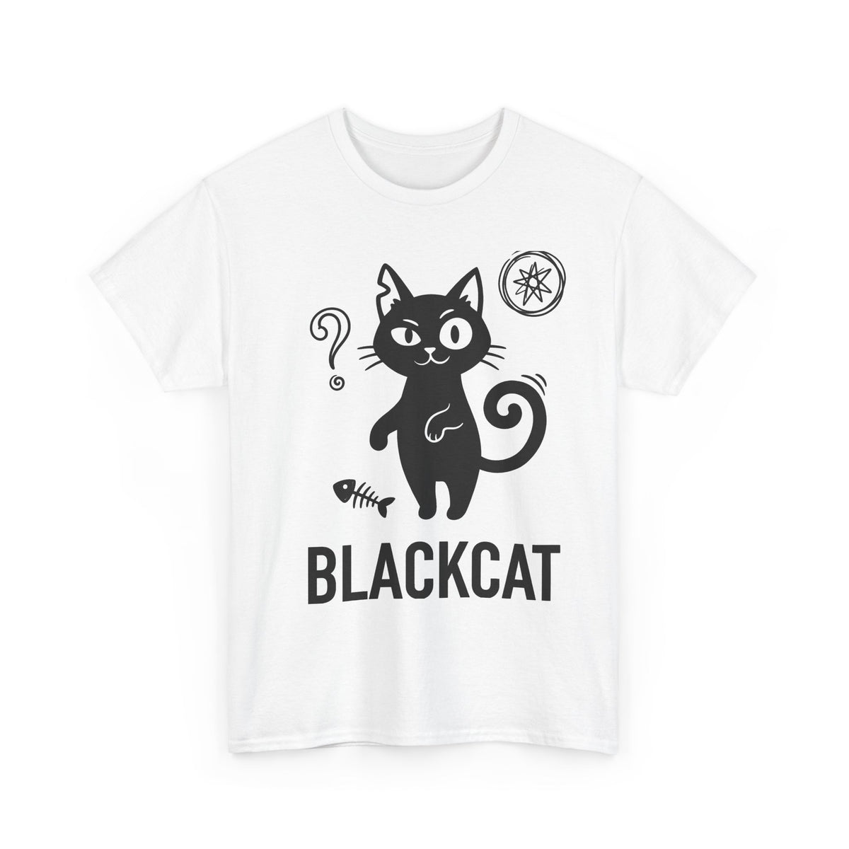 Black Cat Graphic Tee — Cute Cartoon Kitty T-Shirt