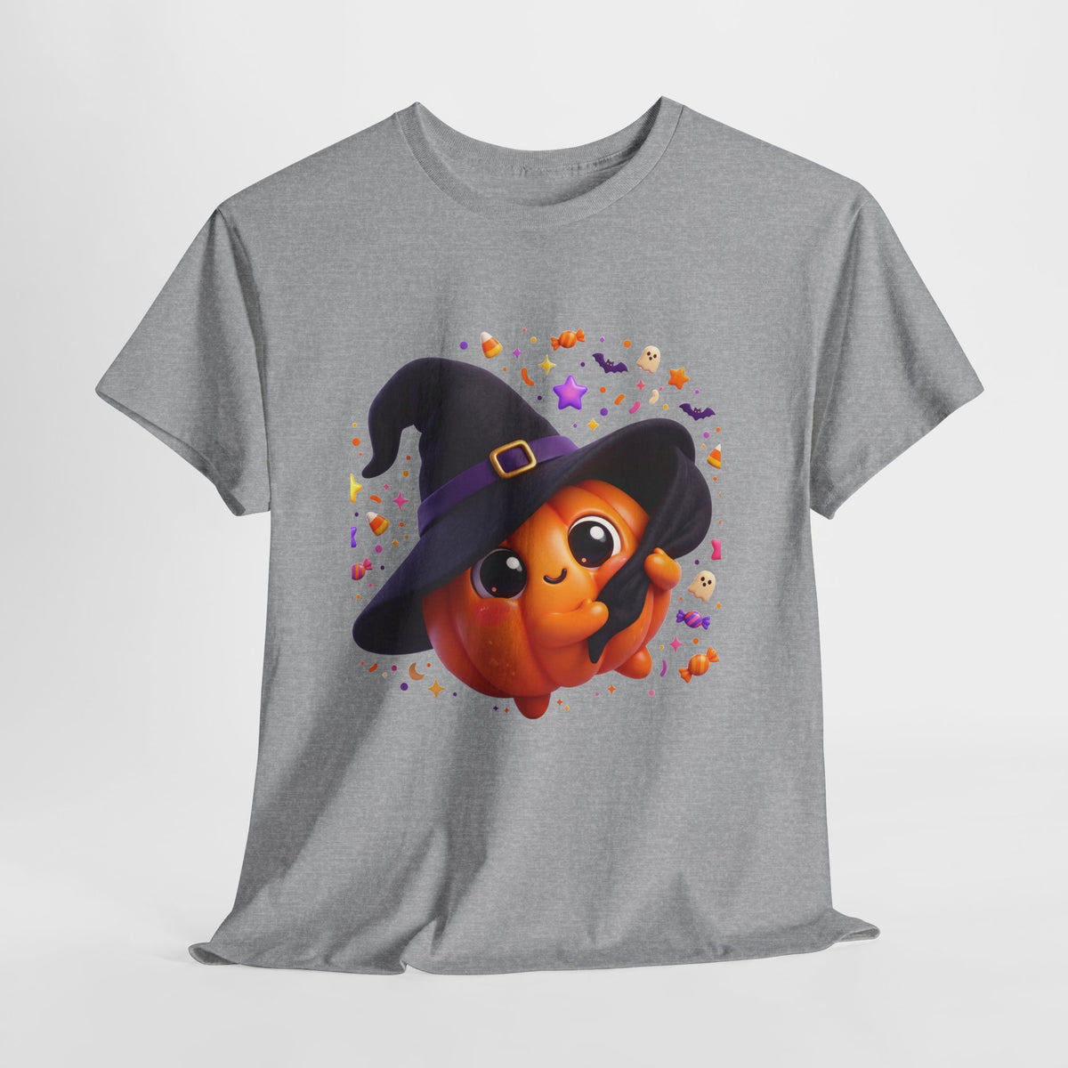 Pumpkin Witch T-Shirt — Cute Halloween Jack-o'-Lantern with Witch Hat