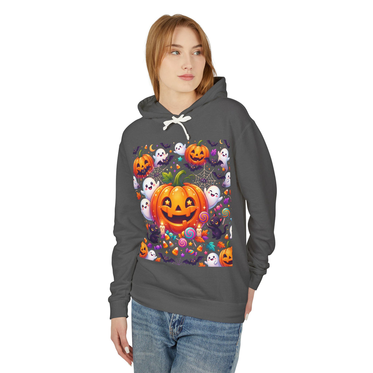Halloween Pumpkin Hoodie — Cute Jack-o'-Lantern Candy Pattern