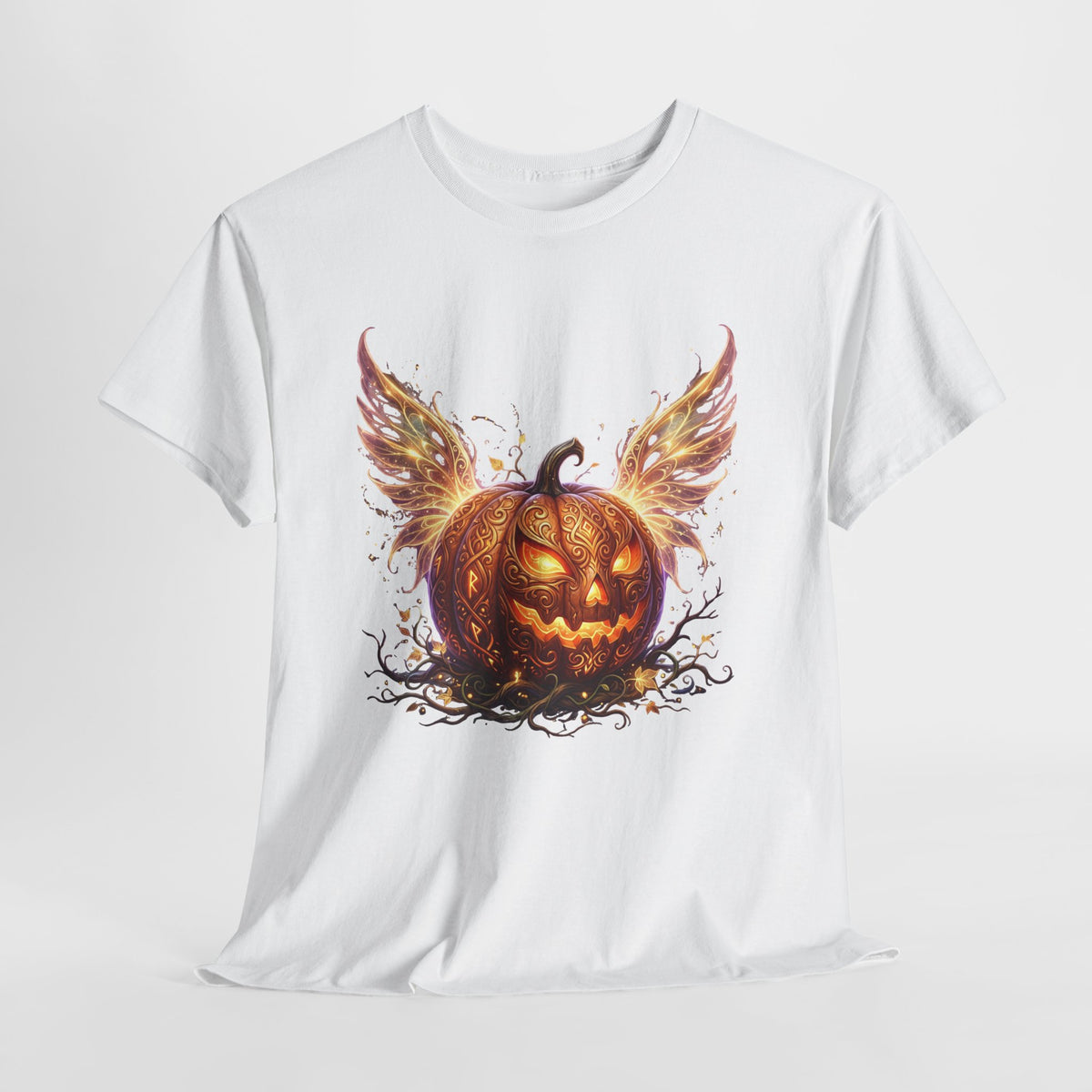 Halloween Pumpkin Tee — Winged Jack-O'-Lantern Graphic Shirt