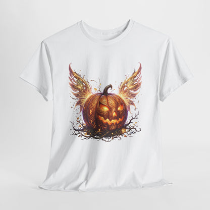 Halloween Pumpkin Tee — Winged Jack-O'-Lantern Graphic Shirt