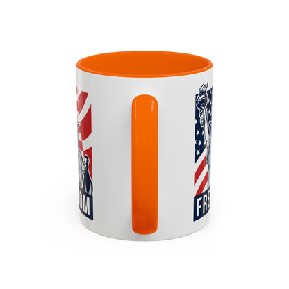 Freedom Statue Accent Coffee Mug — Patriotic Liberty 11/15oz