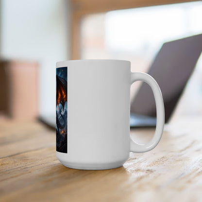Fire Dragon Ceramic Mug — Fantasy Dragon Coffee Cup (11oz & 15oz)