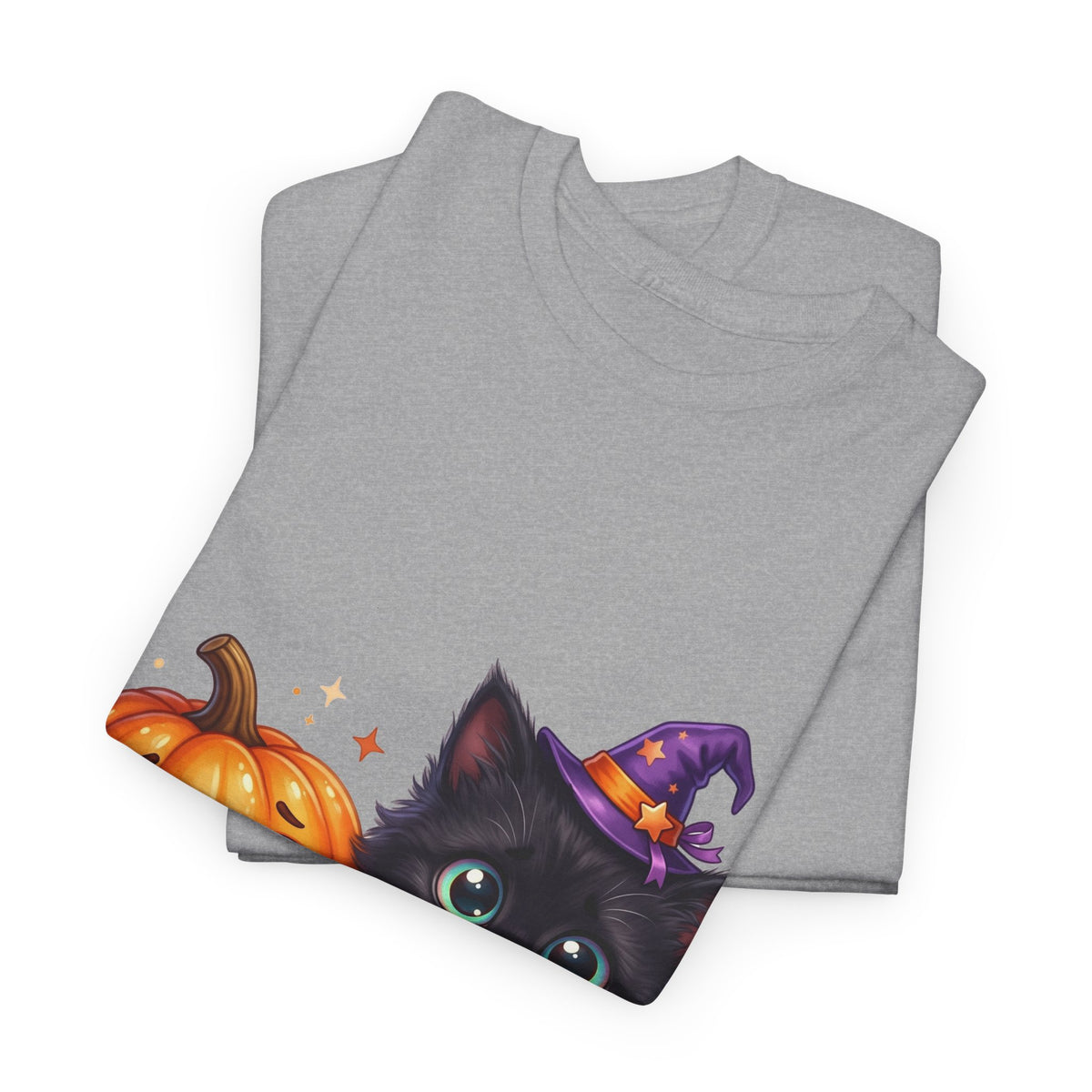Halloween Black Kitten & Pumpkin T-Shirt