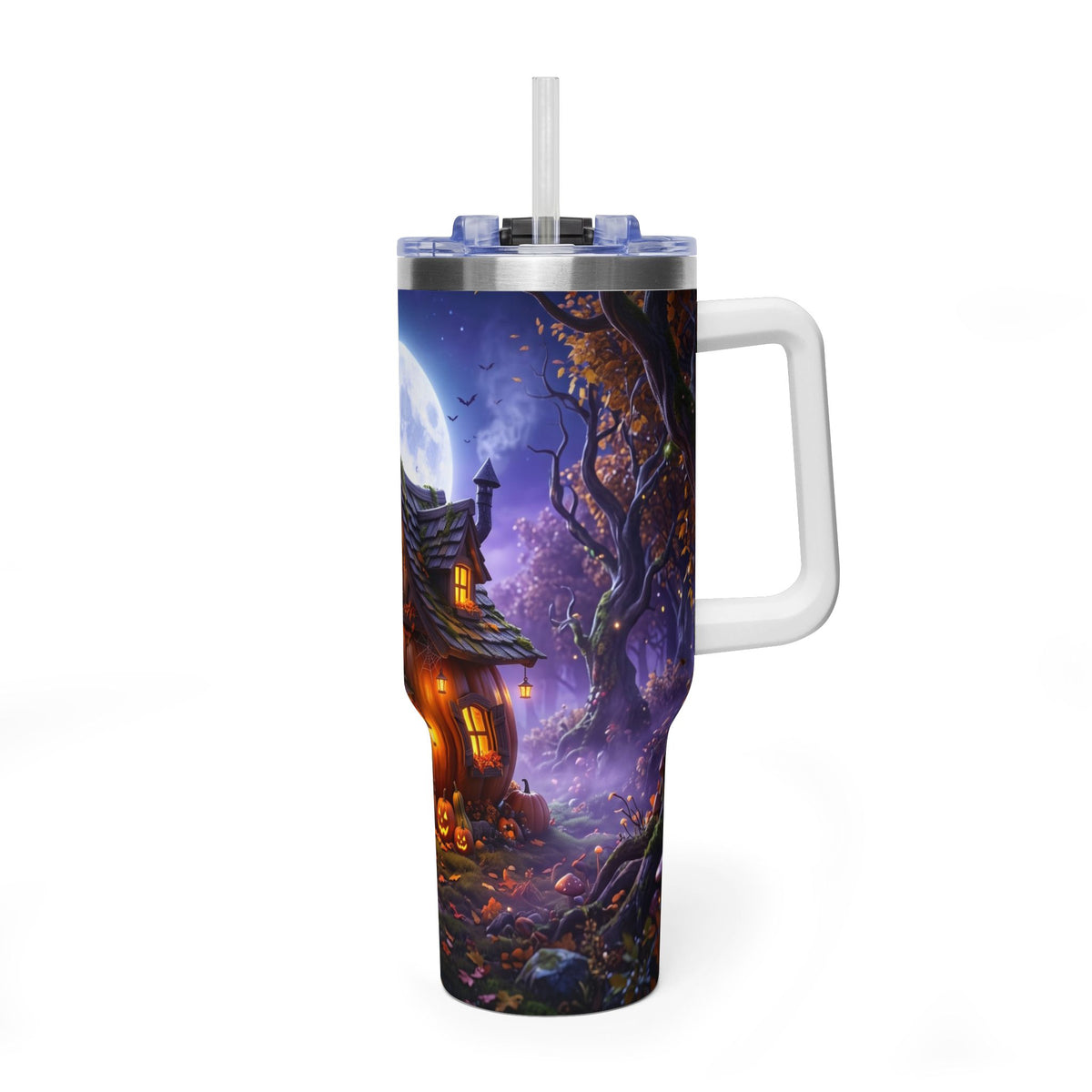 40oz Halloween Haunted Cottage Vacuum Tumbler