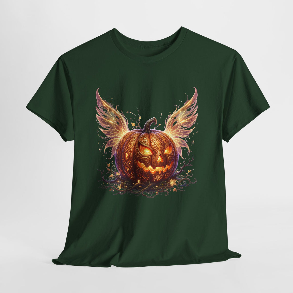 Halloween Pumpkin Tee — Winged Jack-O'-Lantern Graphic Shirt