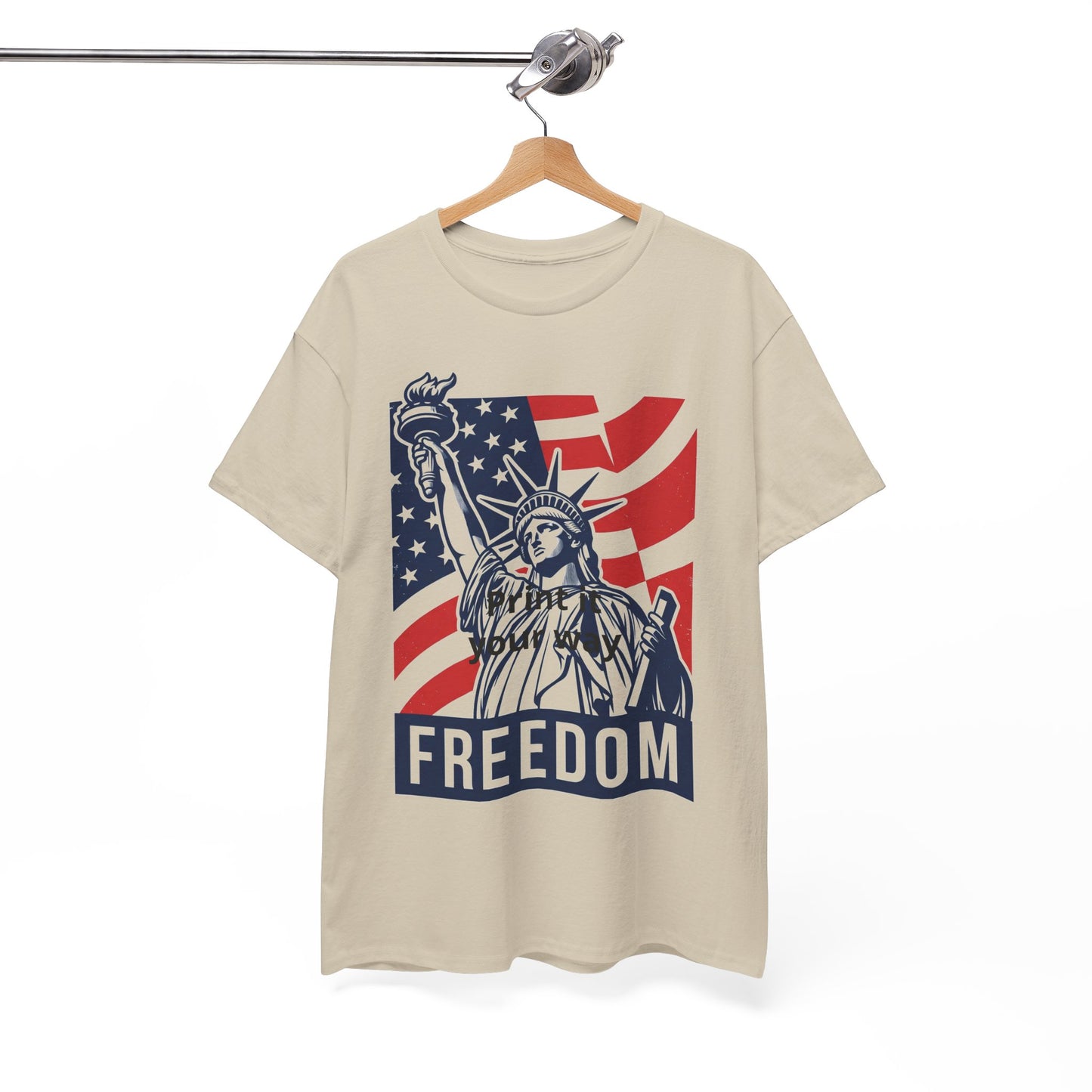Freedom Statue T-Shirt — Patriotic USA Flag Tee (Statue of Liberty Design)