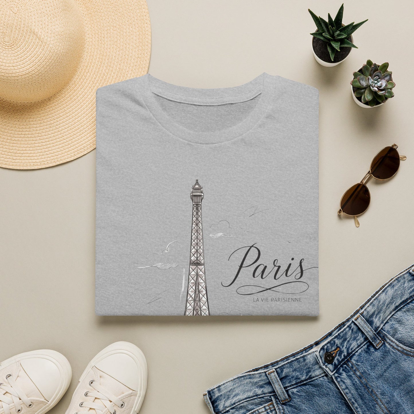 Paris Eiffel Tower T-Shirt — Vintage Sketch Travel Tee