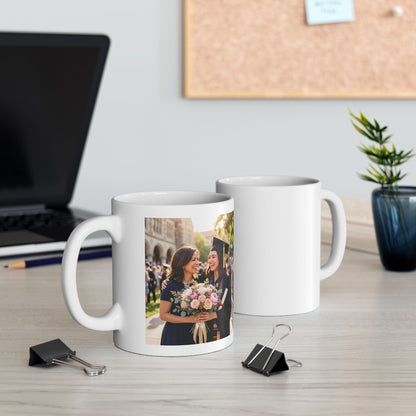 “She Made Us Proud” Floral Graduation Ceramic Mug (11oz, 15oz)